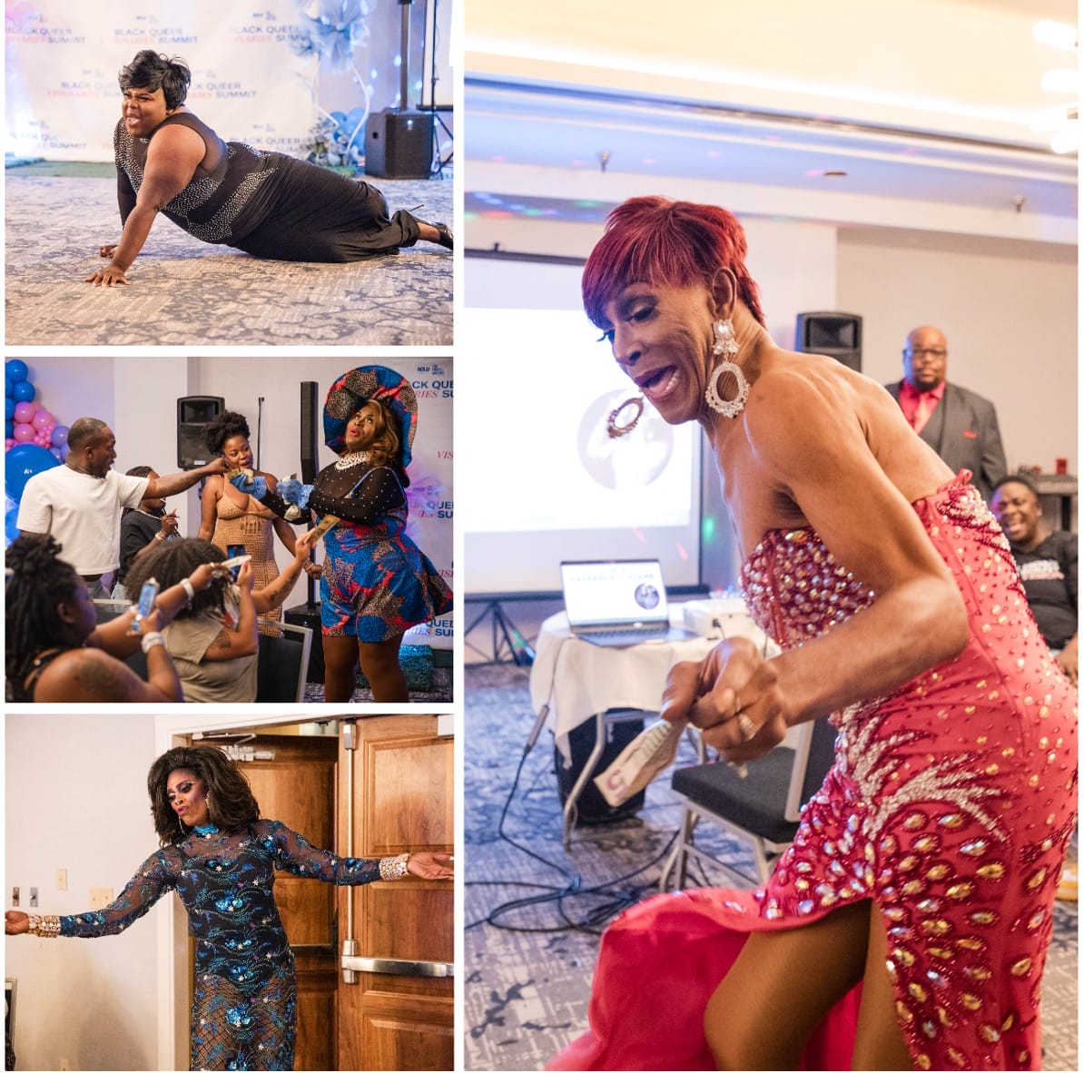 Drag artists, including 56-year veteran drag performer Bronzie De’Marco (right), slayed the house down during the Black Queer Visionaries Summit drag show on October 4, 2025, at the Embassy Suites in Birmingham, AL. | GLAAD Drag artists, including 56-year veteran drag performer Bronzie De’Marco (right), slayed the house down during the Black Queer Visionaries Summit drag show on October 4, 2025, at the Embassy Suites in Birmingham, AL.